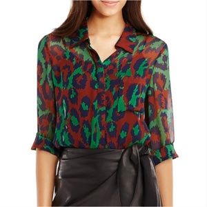 DVF sheer leopard print top, Lorelei Two